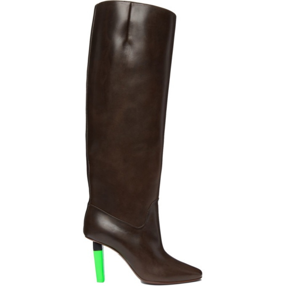 Vetements Brown Leather Highlighter Tall "Social Worker" Boot 40 NWT